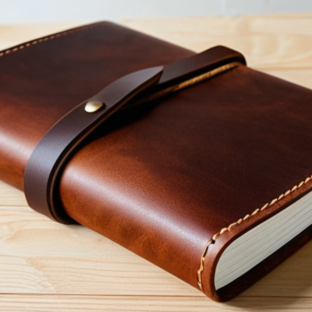 **Analogous Leather Goods:** "Close-up of a handcrafted leather journal cover, showcasing a gradient of warm brown tones blending seamlessly from light tan to rich chocolate, perfect anatomy, correct proportions, natural pose, well-formed hands, proper finger count, natural body proportions, fully clothed, safe for work, appropriate content, professional, modest, family-friendly, high resolution, detailed leather texture."