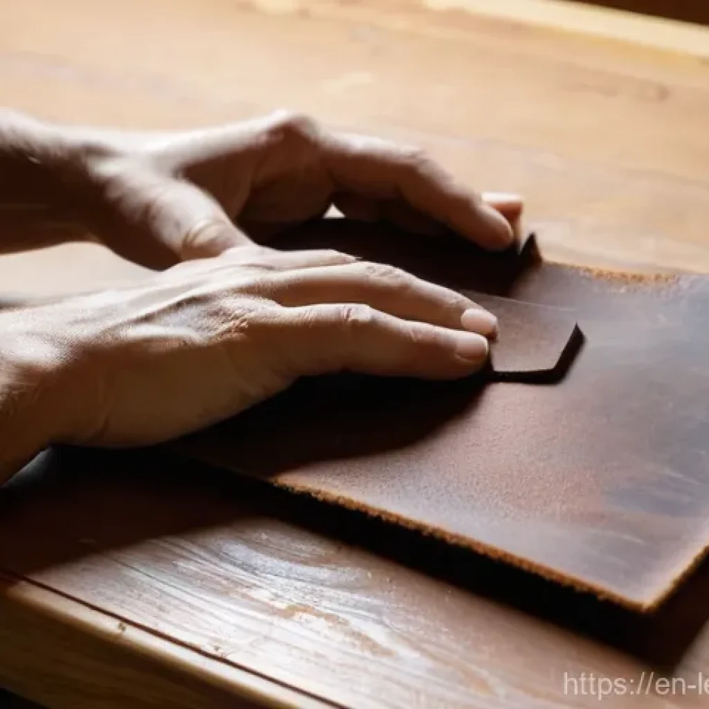 가죽공예 피싱 기술 - **Prompt 1: The Foundation of Precision**
A close-up, highly detailed shot of an artisan's hands...