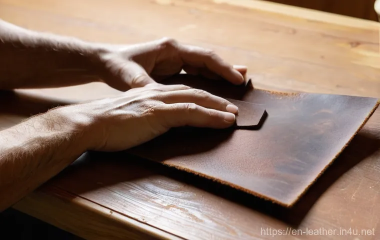 가죽공예 피싱 기술 - **Prompt 1: The Foundation of Precision**
    A close-up, highly detailed shot of an artisan's hands...